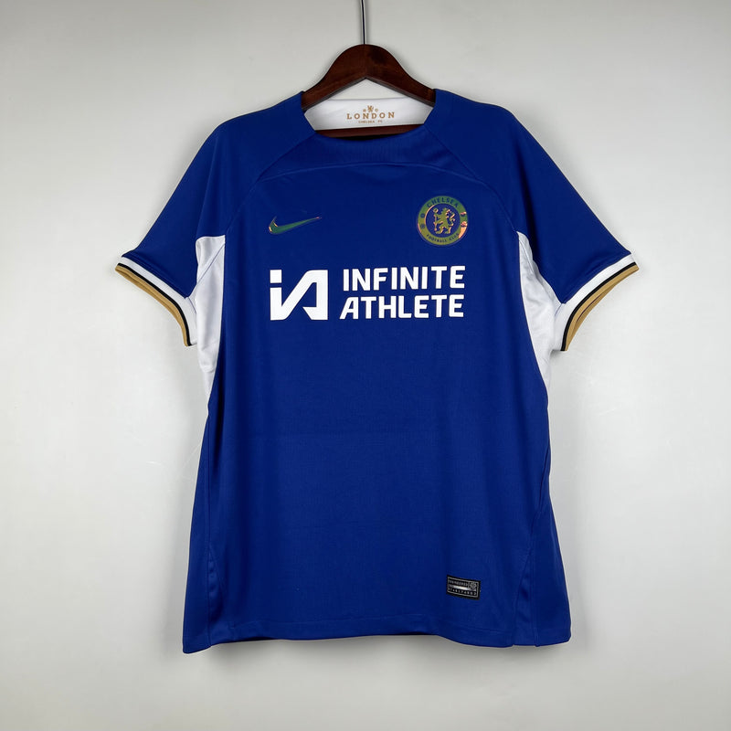 Camisa Chelsea Holográfica 24/25 (Com Patrocínio) - Nike Torcedor (Importação)