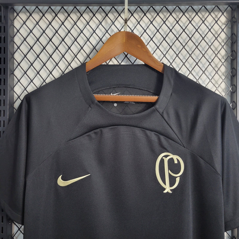 Camisa Corinthians Treino 23/24 - Nike Torcedor Masculina - Preta (Importação)