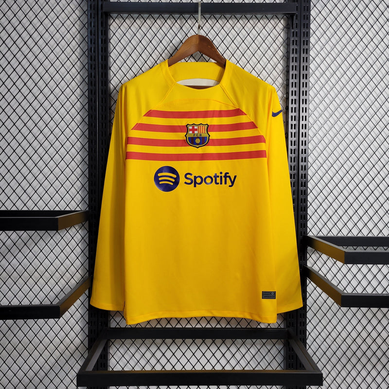 Camisa Barcelona 4 Manga comprida 23/24 - Versão Torcedor (Importação)