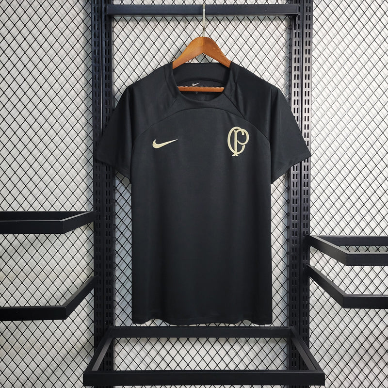 Camisa Corinthians Treino 23/24 - Nike Torcedor Masculina - Preta (Importação)