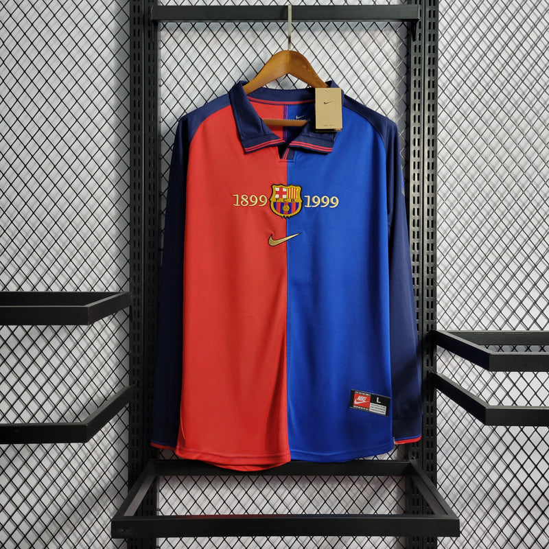 Camisa Barcelona Edição Comemorativa 100 Anos - Versão Retro Manga Comprida  (Importação)