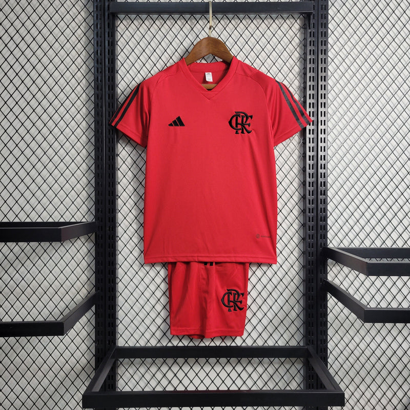 Kit Infantil Flamengo Treino 23/24 - Vermelho (Importação)