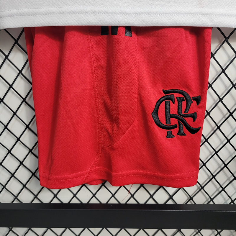 Kit Infantil Flamengo Treino 23/24 - Branco (Importação)