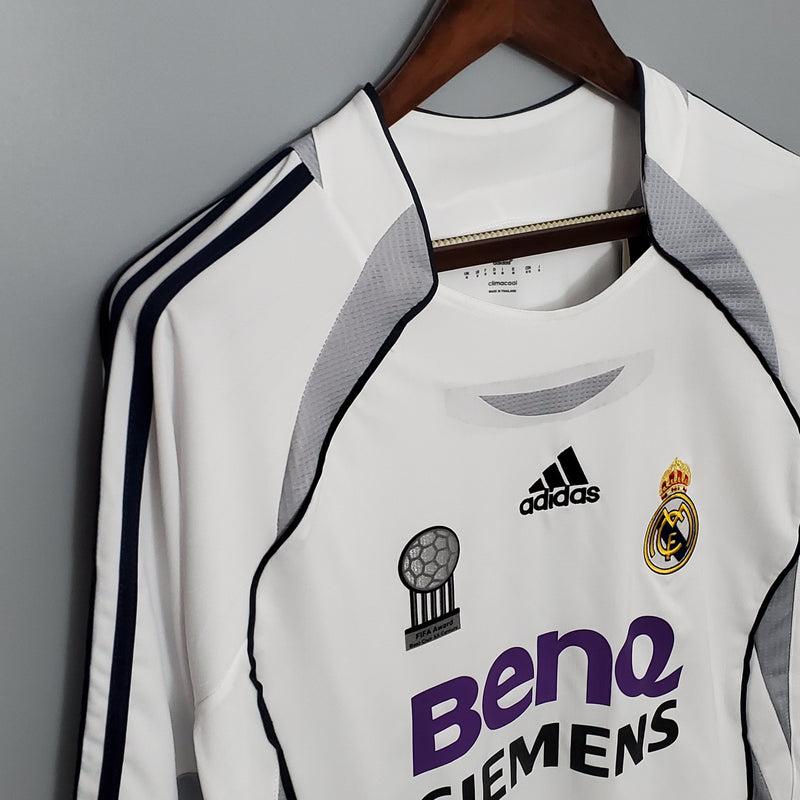 Camisa Real Madrid Titular 06/07 - Versão Retro Manga Comprida (Importação)