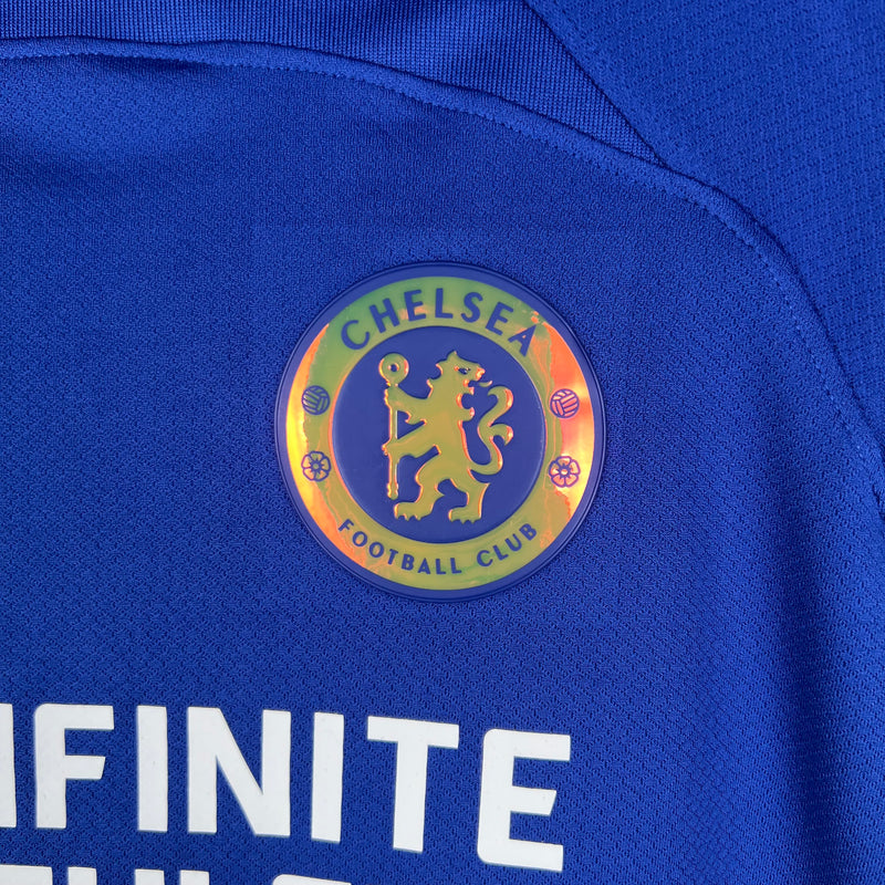 Camisa Chelsea Holográfica 24/25 (Com Patrocínio) - Nike Torcedor (Importação)