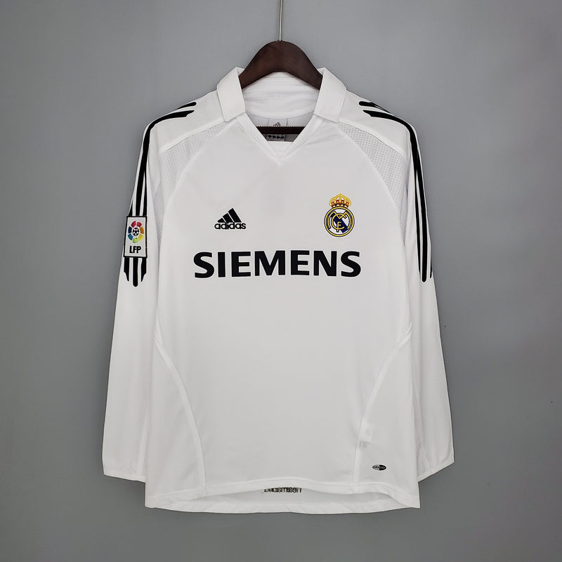 Camisa Real Madrid Titular 05/06 - Versão Retro Manga Comprida (Importação)