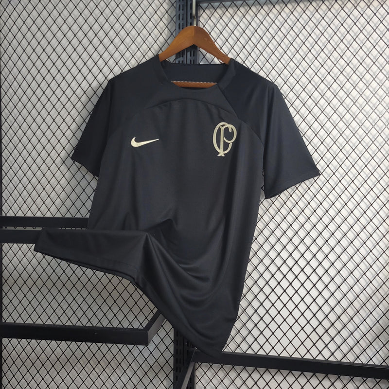 Camisa Corinthians Treino 23/24 - Nike Torcedor Masculina - Preta (Importação)