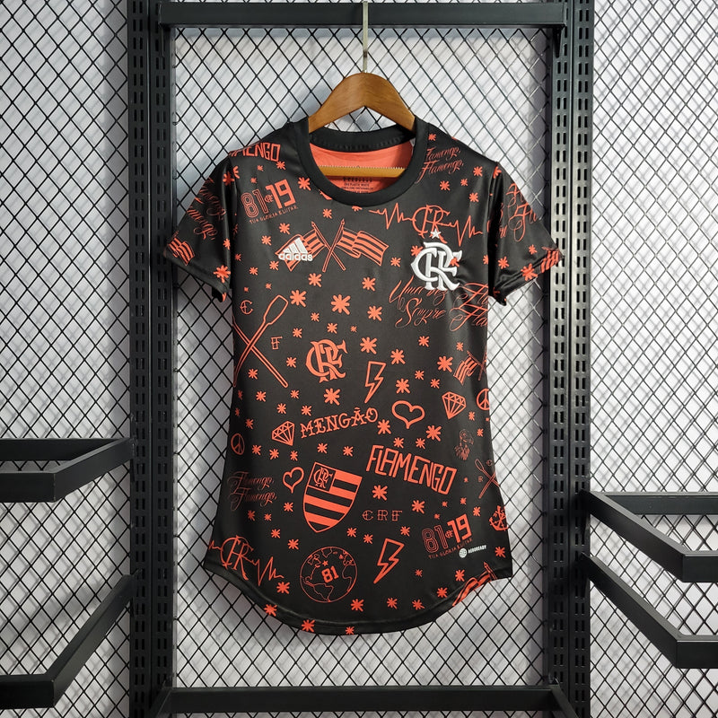 Camisa Flamengo Pré Jogo 22/23 - Versão Feminina (Importação)