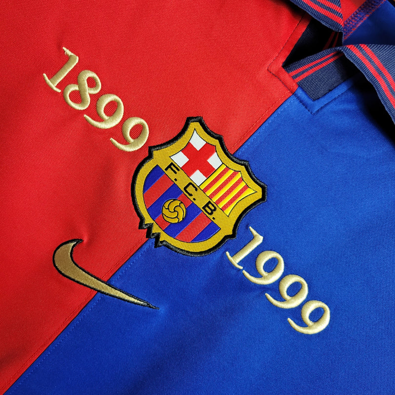 Camisa Barcelona Edição Comemorativa 100 Anos - Versão Retro Manga Comprida  (Importação)