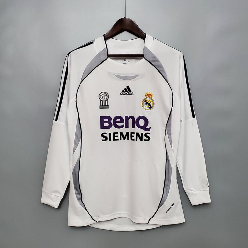 Camisa Real Madrid Titular 06/07 - Versão Retro Manga Comprida (Importação)