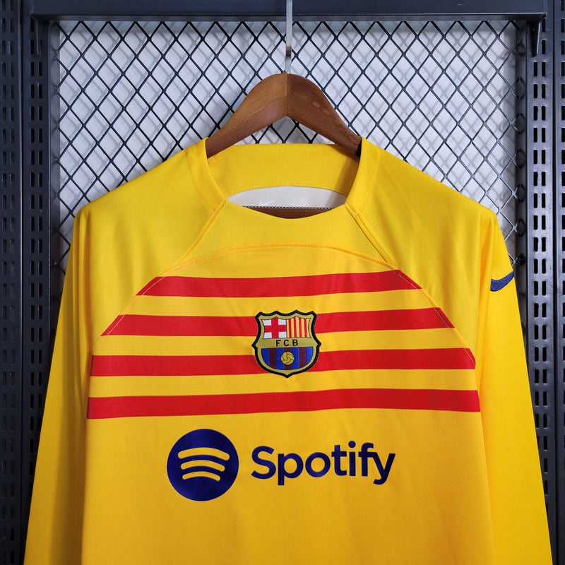 Camisa Barcelona 4 Manga comprida 23/24 - Versão Torcedor (Importação)